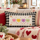 NEW! RECTANGLE WINTER BUNDLE:  3 seasons + BUFFALO CHECK REC. pillow: NATIVITY, 3 SNOWMEN, CONVERSATION HEARTS