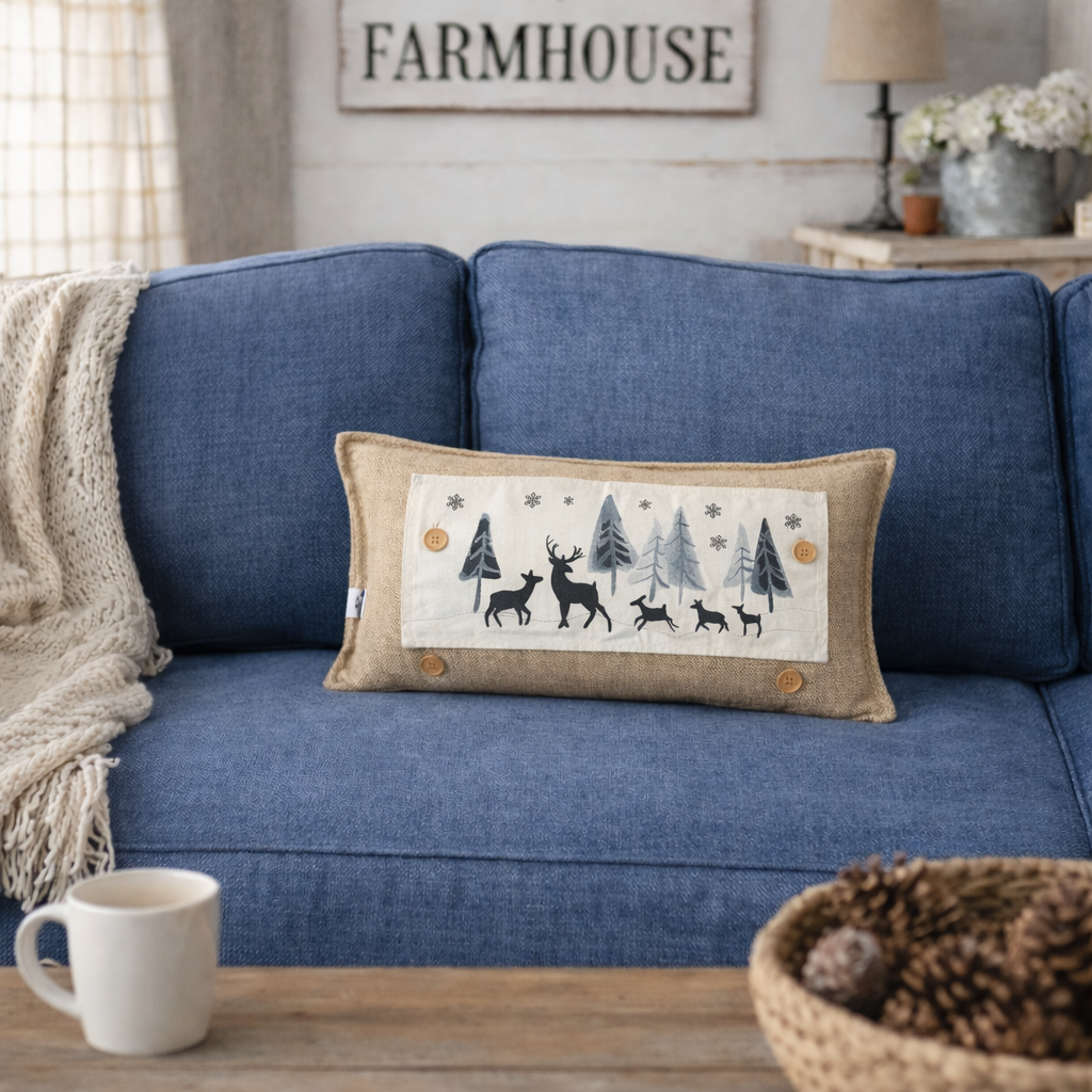 NEW! CUSTOM WINTER WEDDING BUNDLE 26:  3 seasons +BURLAP pillow + custom last name panel: LUCKY, XOXO, DEER, CUSTOM LAST NAME PANEL