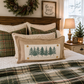 PANEL ONLY: RECTANGLE Winter; Farm Fresh, Green, Nature, Peaceful, Vintage, Farmhouse ; EVERGREEN CHRISTMAS TREES