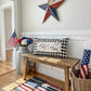 NEW! GLITTER PANEL ONLY: RECTANGLE throw pillow Summer BBQ American America red white blue Old Glory Sparkly SEA TO SHINING SEA