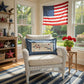NEW! GLITTER PANEL ONLY: RECTANGLE throw pillow Summer BBQ American America red white blue Old Glory Sparkly SEA TO SHINING SEA