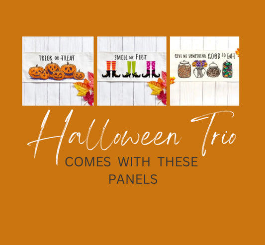 Holiday TRIO BUNDLE: Halloween October Pumpkins Fall Autumn Jack-o-Lanterns; TRICK OR TREAT/SMELL MY FEET/GIVE ME SOMETHING GOOD TO EAT