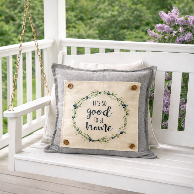 PANEL ONLY: SQUARE Entry, Garden, Between Holidays, House Warming, Host, Mother's Day Neutral; GOOD TO BE HOME