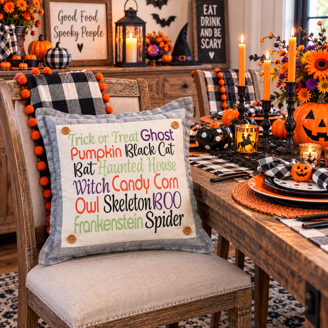 GLITTER PANEL ONLY: SQUARE Fall, Autumn, ghost, bat, black cat, GLITTER HALLOWEEN SUBWAY ART
