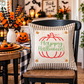 GLITTER PANEL ONLY: SQUARE Fall, Autumn, pumpkin, orange, green, GLITTER HAPPY HALLOWEEN SPLIT PUMPKIN