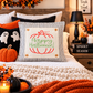 GLITTER PANEL ONLY: SQUARE Fall, Autumn, pumpkin, orange, green, GLITTER HAPPY HALLOWEEN SPLIT PUMPKIN