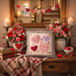NEW! SQUARE BUNDLE SET: TICKING STRIPES PILLOW (comes with foam insert and these 3 panels in back pocket); Winter : SKI BENCH, HEARTS, PRESSED FLOWERS