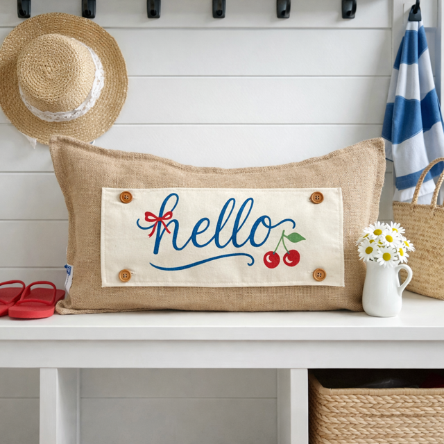 PANEL ONLY: RECTANGLE Neutral Spring, Summer, Garden Lover, Plants;  HELLO CHERRIES