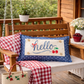 NEW! RECTANGLE SUMMER/FALL WEDDING BUNDLE:  3 seasons +BLUE POLKA DOT pillow:  HELLO CHERRY, USA MAP, HOME SWEET HOME, CUSTOM PANEL
