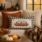 NEW!  PANEL ONLY:  Fall leaves floral sunflower Autumn candles welcome FALL LANTERN
