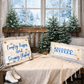 PANEL ONLY:  RECTANGLE NEW!  Glitter Holiday Panel: Winter January Christmas Blue Brr Cold Snowflake Silver BRRR