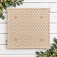 COVER ONLY: SQUARE Tan and white spots polka dot Pillow; WHITE/TAN POLKA-DOT PILLOW COVER ONLY (no insert)