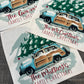 GIFT GUIDE:  FOR THE TRADITIONAL CHRISTMAS MOVIE LOVERS!   SQUARE Custom/ Personalized Holiday Panel: Christmas Griswald Family Tradition Tree Cutting Snow Scene Winter Wonderland Vintage CUSTOM CHRISTMAS STATION WAGON