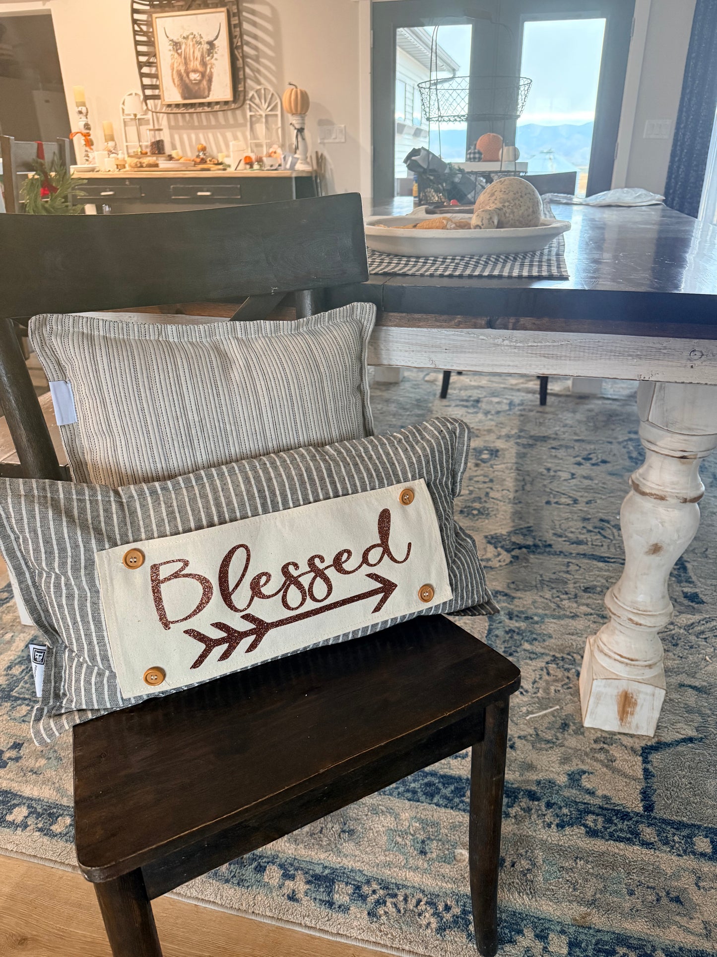 Glitter Holiday Panel:  Fall, Autumn; Thanksgiving BLESSED ARROW