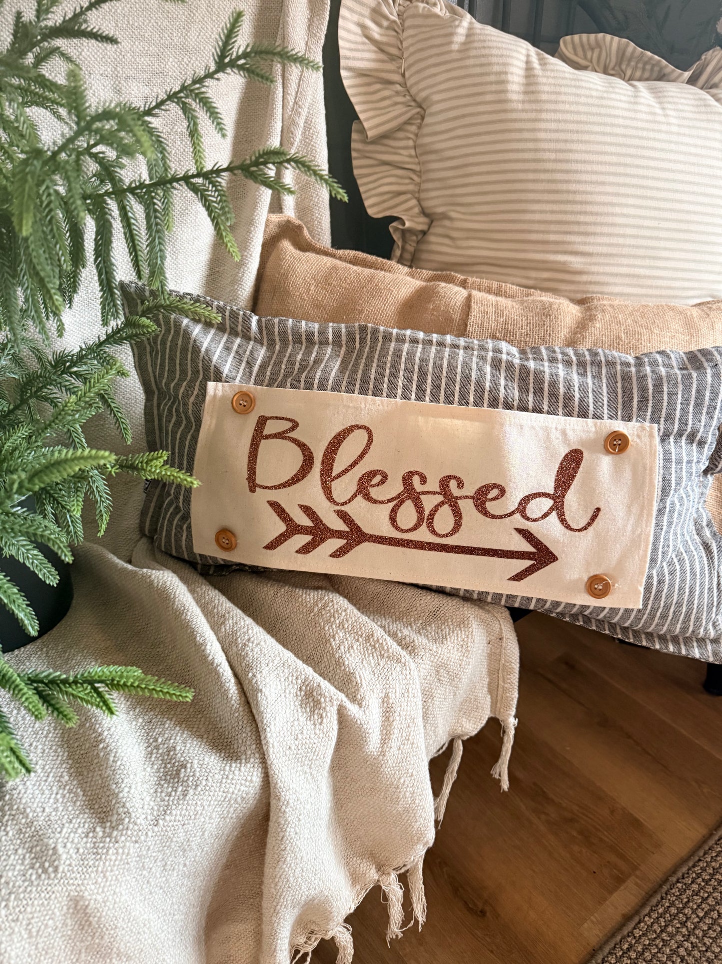 Glitter Holiday Panel:  Fall, Autumn; Thanksgiving BLESSED ARROW