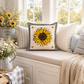 PANEL ONLY: SQUARE Fall Autumn summer yellow SUNFLOWER HEAD