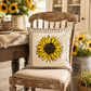 PANEL ONLY: SQUARE Fall Autumn summer yellow SUNFLOWER HEAD