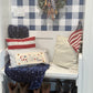 NEW!  Glitter Holiday Panel: Summer BBQ American America red white blue Old Glory Sparkly SEA TO SHINING SEA
