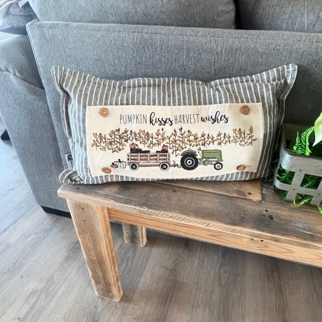 NEW! BUNDLE SET: Burlap Idaho Potato Farm Sack Bag Pillow  (comes with insert and these 3 panels inside back pocket); Winter Spring Summer Fall Autumn: HAUNTED HOUSE, TRACTOR, SLEIGH RIDE