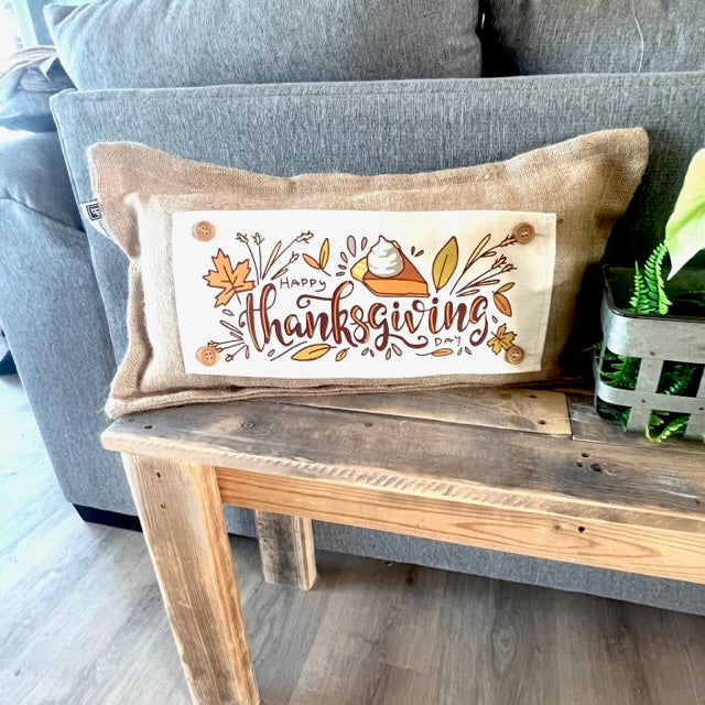 SEASONAL BUNDLE SET: Burlap Idaho Potato Farm Sack Bag Pillow  (comes with insert and these 4 panels inside back pocket); Winter Spring Summer Fall Autumn: DEER, BUNNY HOP EASTER, HOME SWEET HIVE BEE, THANKFUL PUMPKINS,