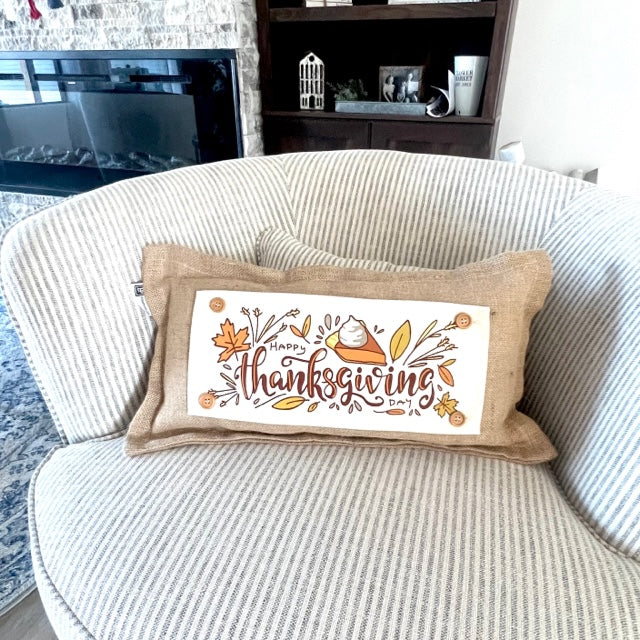 SEASONAL BUNDLE SET: Burlap Idaho Potato Farm Sack Bag Pillow  (comes with insert and these 4 panels inside back pocket); Winter Spring Summer Fall Autumn: DEER, BUNNY HOP EASTER, HOME SWEET HIVE BEE, THANKFUL PUMPKINS,