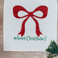 NEW!  SQUARE Glitter Seasonal Panel: Winter Bling Sparkle Twinkle Bling Glitz Confetti Green Merry Christmas Bow RED RIBBON