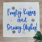 NEW!  SQUARE Glitter Seasonal Panel: Winter Blue Ice Sparkle Twinkle Bling Glitz Confetti Christmas; FROSTY KISSES