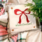 NEW!  SQUARE Glitter Seasonal Panel: Winter Bling Sparkle Twinkle Bling Glitz Confetti Green Merry Christmas Bow RED RIBBON