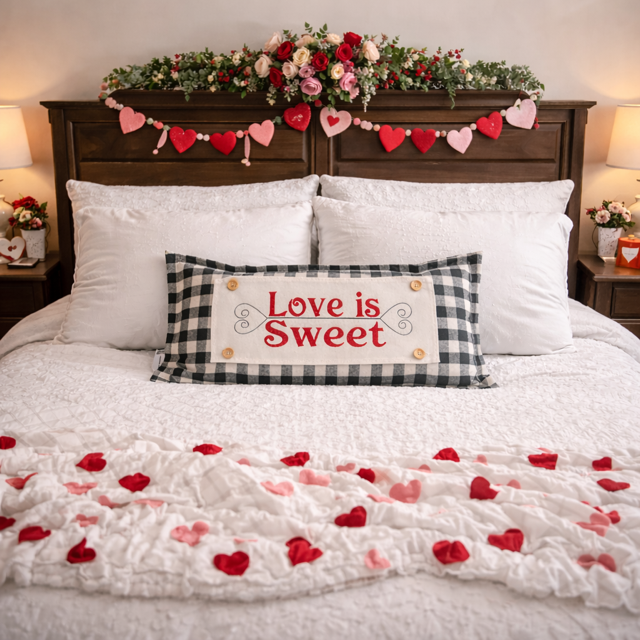 GLITTER PANEL ONLY:  RECTANGLE Glitter Holiday Panel: Winter, Valentines Cherry Pink, Love, Spouse, Partner; LOVE IS SWEET