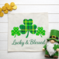 PANEL ONLY: SQUARE, Irish Kisses & Shamrock Wishes; Spring St. Patrick's Day, LUCKY AND BLESSED