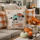 PANEL ONLY: SQUARE Fall, Autumn Thanksgiving Gingham for throw pillow MEET ME AT THE PUMPKIN PATCH