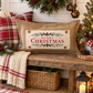 NEW! PANEL ONLY: RECTANGLE Winter; Vintage Christmas Santa Pine Bows, Holly Berries; MERRY CHRISTMAS PINE BOWS
