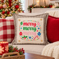 PANEL ONLY: SQUARE Christmas Bright Colorful Ornaments Candy Canes Holly; MERRY MERRY MERRY