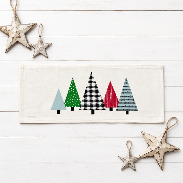 PANEL ONLY:  RECTANGLE Holiday Panel: Winter Ugly Sweater; Christmas Tree MUSIC NOTES TREES