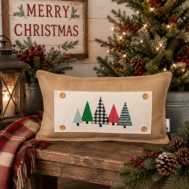 PANEL ONLY:  RECTANGLE Holiday Panel: Winter Ugly Sweater; Christmas Tree MUSIC NOTES TREES