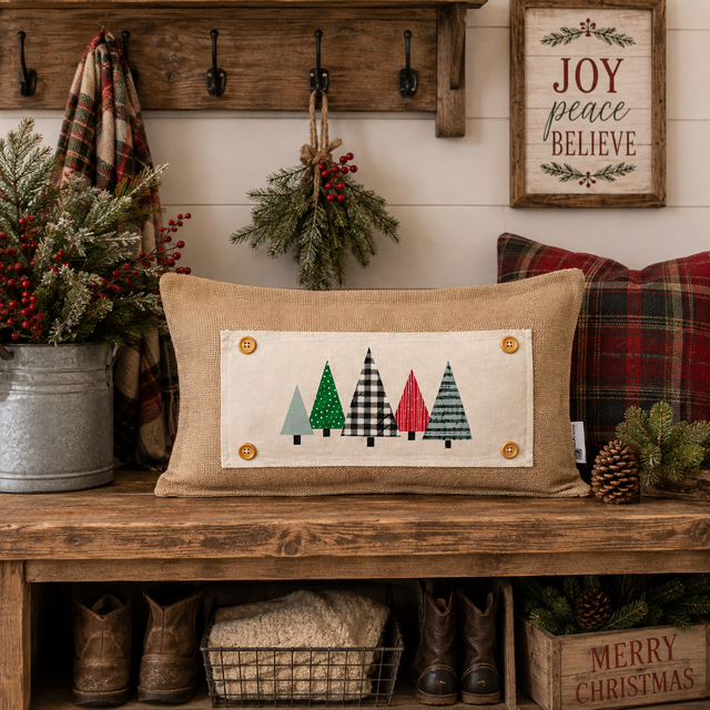 PANEL ONLY:  RECTANGLE Holiday Panel: Winter Ugly Sweater; Christmas Tree MUSIC NOTES TREES