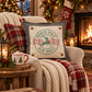 PANEL ONLY: SQUARE Christmas Green Red Reindeer; NORTH POLE STAMP