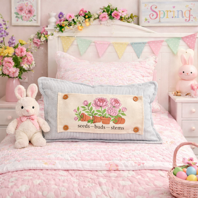 PANEL ONLY: RECTANGLE Spring, Summer, Floral, Garden Lover, Plants, Flowers; PINK  PEONIES in POTS