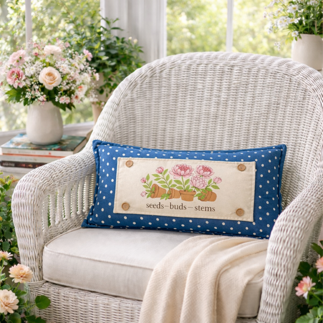 NEW! RECTANGLE SUMMER/FALL BUNDLE:  3 seasons + BOHO pillow:  PEONIES, CITRUS LEMON, OLD WELCOME
