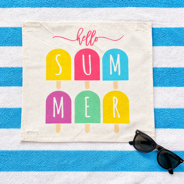 PANEL ONLY: SQUARE Hello Summer Vibes Lazy Days Childhood Memory Hot Melt POPSICLE