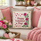 PANEL ONLY: SQUARE Holiday Pure & Simple Aesthetic Classy Clean Boho Heart Cursive Honest Natural Love Winter, Valentine's, Hearts, Red, Pink, Polk-a-dot: SQUARE ROSES HAPPY VALENTINE'S DAY