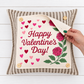 PANEL ONLY: SQUARE Holiday Pure & Simple Aesthetic Classy Clean Boho Heart Cursive Honest Natural Love Winter, Valentine's, Hearts, Red, Pink, Polk-a-dot: SQUARE ROSES HAPPY VALENTINE'S DAY