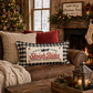 PANEL ONLY: RECTANGLE Winter; Vintage Christmas Santa Sleigh One Horse Drawn Ride; SLEIGH RIDE