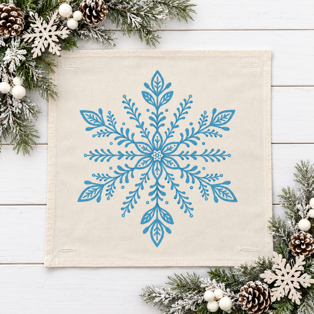 PANEL ONLY: SQUARE Blue Black Winter: SNOWFLAKE SQUARE