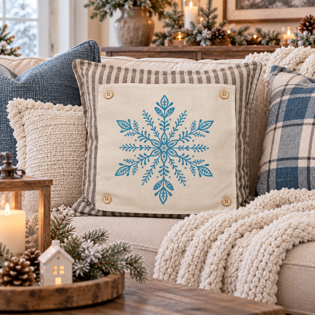 NEW! WINTER BUNDLE:  3 seasons + HOMESTEAD pillow: MERRY MERRY MERRY, SNOWMAN HEAD, HEARTS
