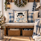 PANEL ONLY: SQUARE Snowflakes Blue Black Winter: SNOWMAN HEAD