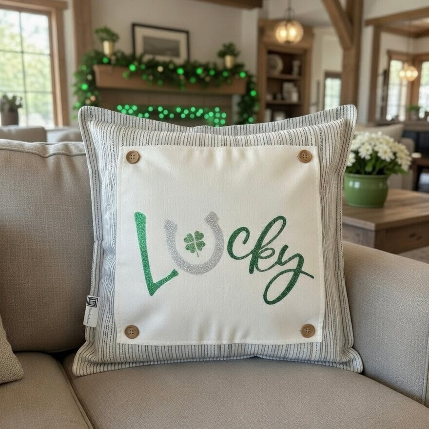 GLITTER PANEL ONLY: SQUARE, Irish Kisses & Shamrock Wishes; Spring St. Patrick's Day, SQUARE GLITTER LUCKY