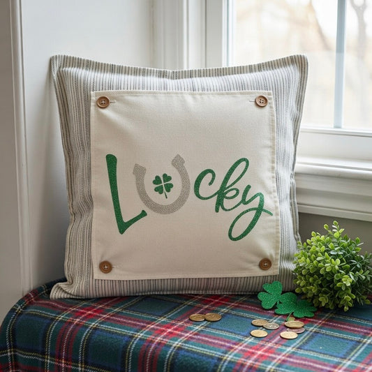 GLITTER PANEL ONLY: SQUARE, Irish Kisses & Shamrock Wishes; Spring St. Patrick's Day, SQUARE GLITTER LUCKY