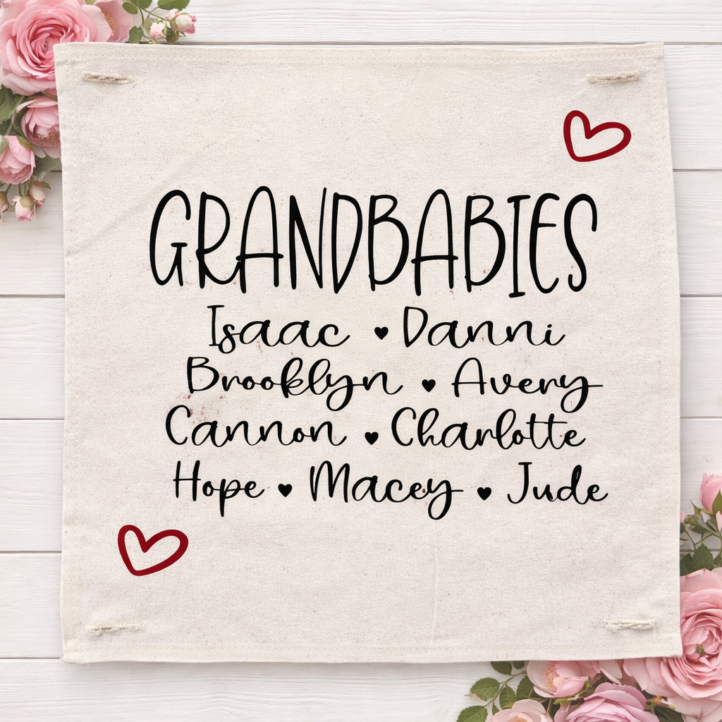 PANEL ONLY Custom Memory SQUARE PANEL: Grandkids/Nana/Mimi/Aunt Name/Grandma Mother's Day Mom Gift, GRANDBABIES PANEL