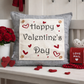 PANEL ONLY:  SQUARE Glitter Holiday Panel: Winter, Cherry Pink, Love, Spouse, Partner; SQUARE PINK HAPPY VALENTINE'S DAY